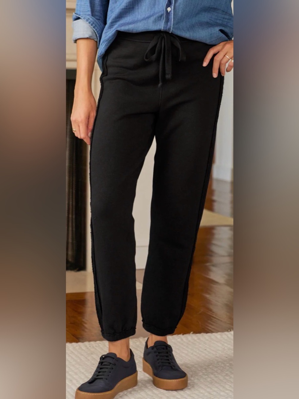 Frank & Eileen Sophie Italian Jogger Sweatpant Black Size Small